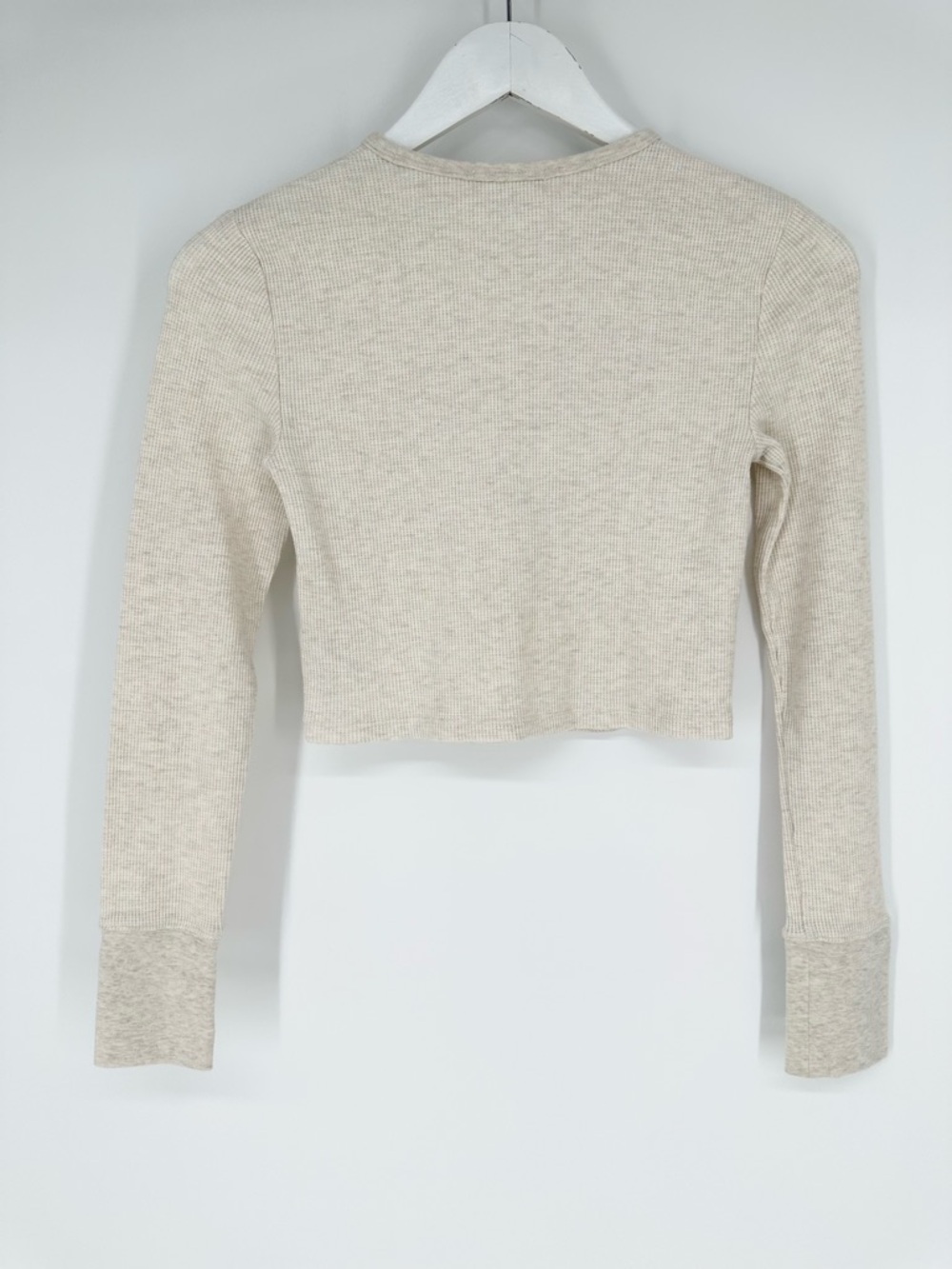 Nuuds Thermal Waffle Knit Matching Set Crop Long Sleeve - Picture 3 of 11